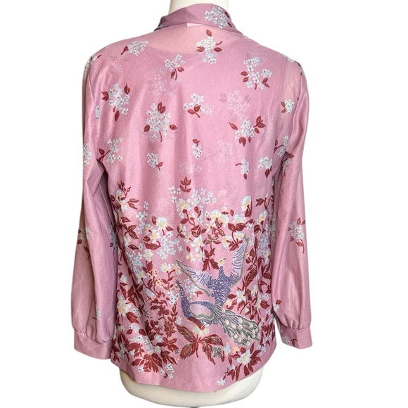 Floral Mauve Pink Women’s Two-Piece Set – Tank & Blouse - Picture 2 of 6